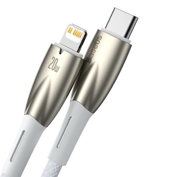 Baseus Glimmer Series 1 m 20 W USB-C to Lightning Örgülü Kablo – Hızlı Şarj & Veri