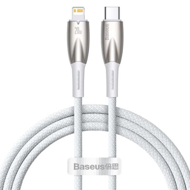 Baseus Glimmer Series 1 m 20 W USB-C to Lightning Örgülü Kablo – Hızlı Şarj & Veri
