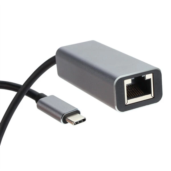 Vcom DU320M USB-C to Gigabit Ethernet adaptör – alüminyum gövde, 15 cm kablo, RJ45 giriş
