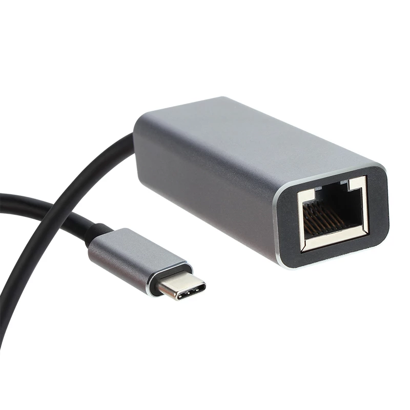 Vcom DU320M USB-C to Gigabit Ethernet adaptör – alüminyum gövde, 15 cm kablo, RJ45 giriş