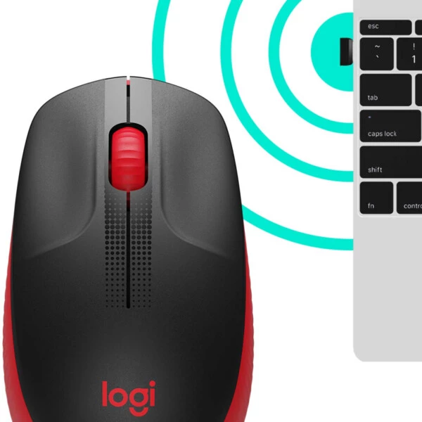 Logitech M191 Kırmızı Kablosuz Mouse 910-005910 – Ergonomik Tam Boy Mouse - Tekno24Market