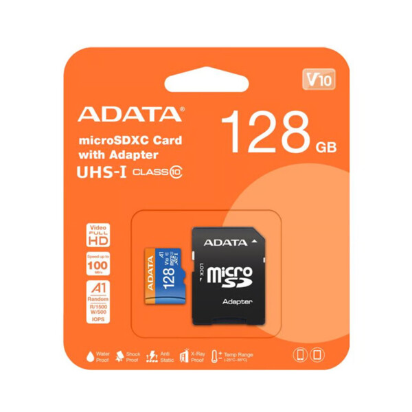 ADATA 128GB Premier microSDXC Card with Adapter UHS-I Class10 V10