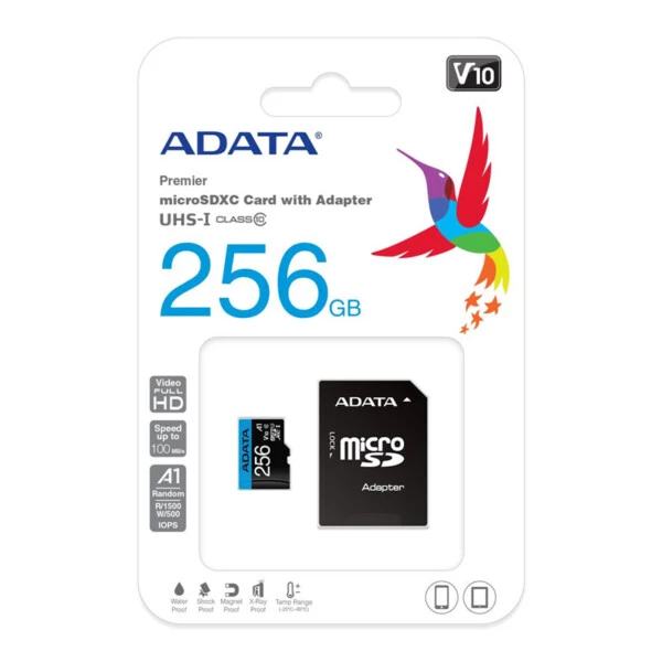 ADATA 256GB Premier microSDXC Card with Adapter UHS-I Class10 V10