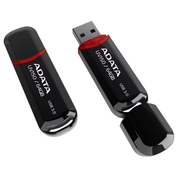 ADATA UV150 64GB USB 3.2 Gen 1 Black Flash Bellek